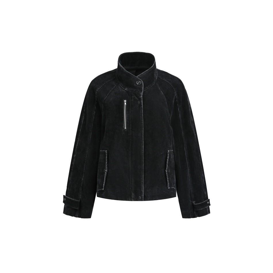 Barn Style Retro Washed Stand Collar Corduroy Jacket for Women - Spring All-Cotton Top W296