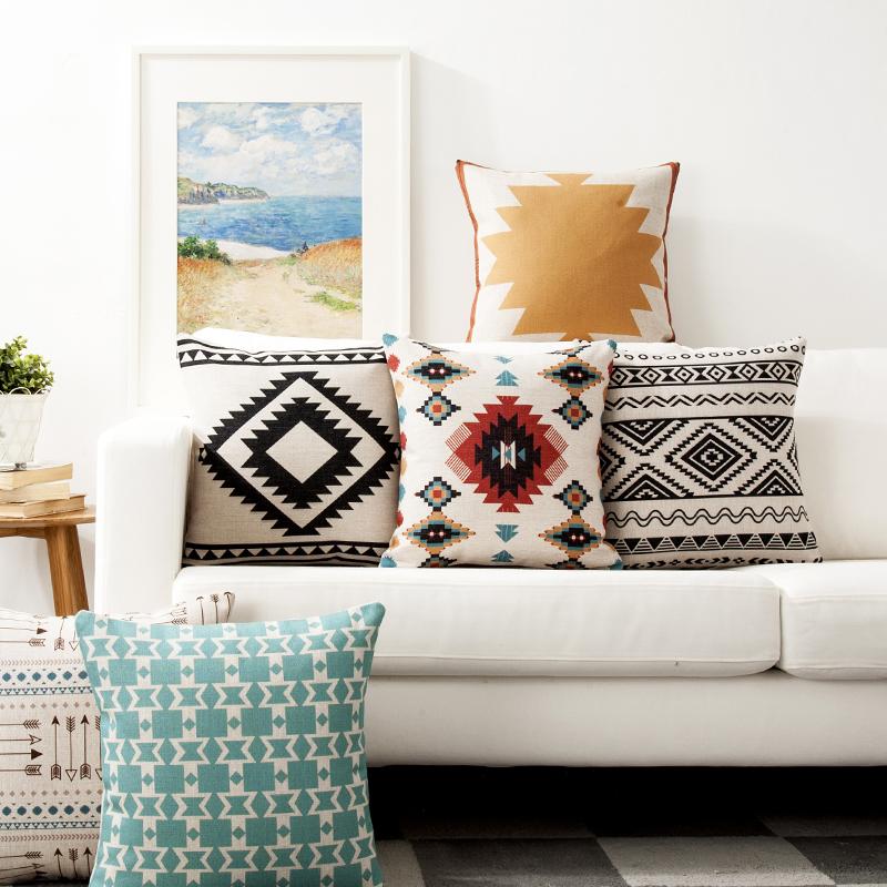 Decorazioni per la Casa Stile Boemo Geometrico Stampa Digitale Federa per Cuscino Copricuscino Adatto per Divano Camera da Letto Auto