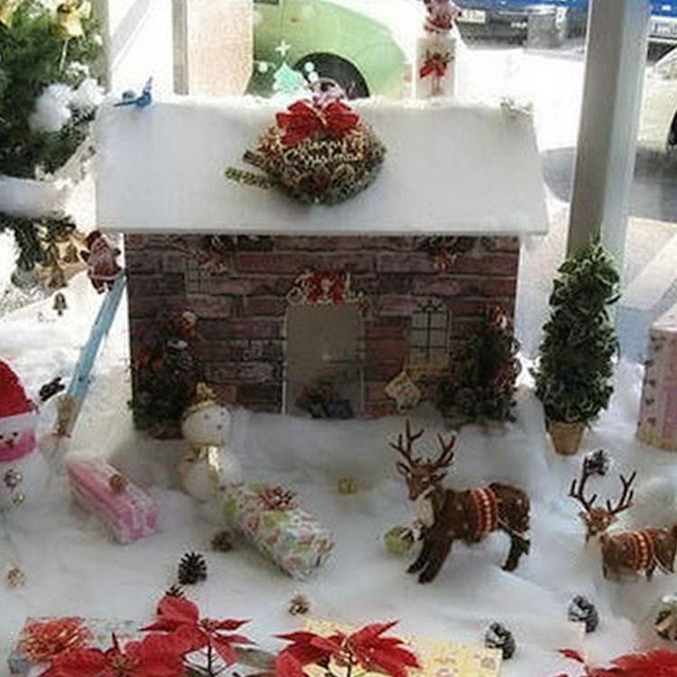 Christmas Snow Cotton Scene Ornaments - White Artificial Snow Balls