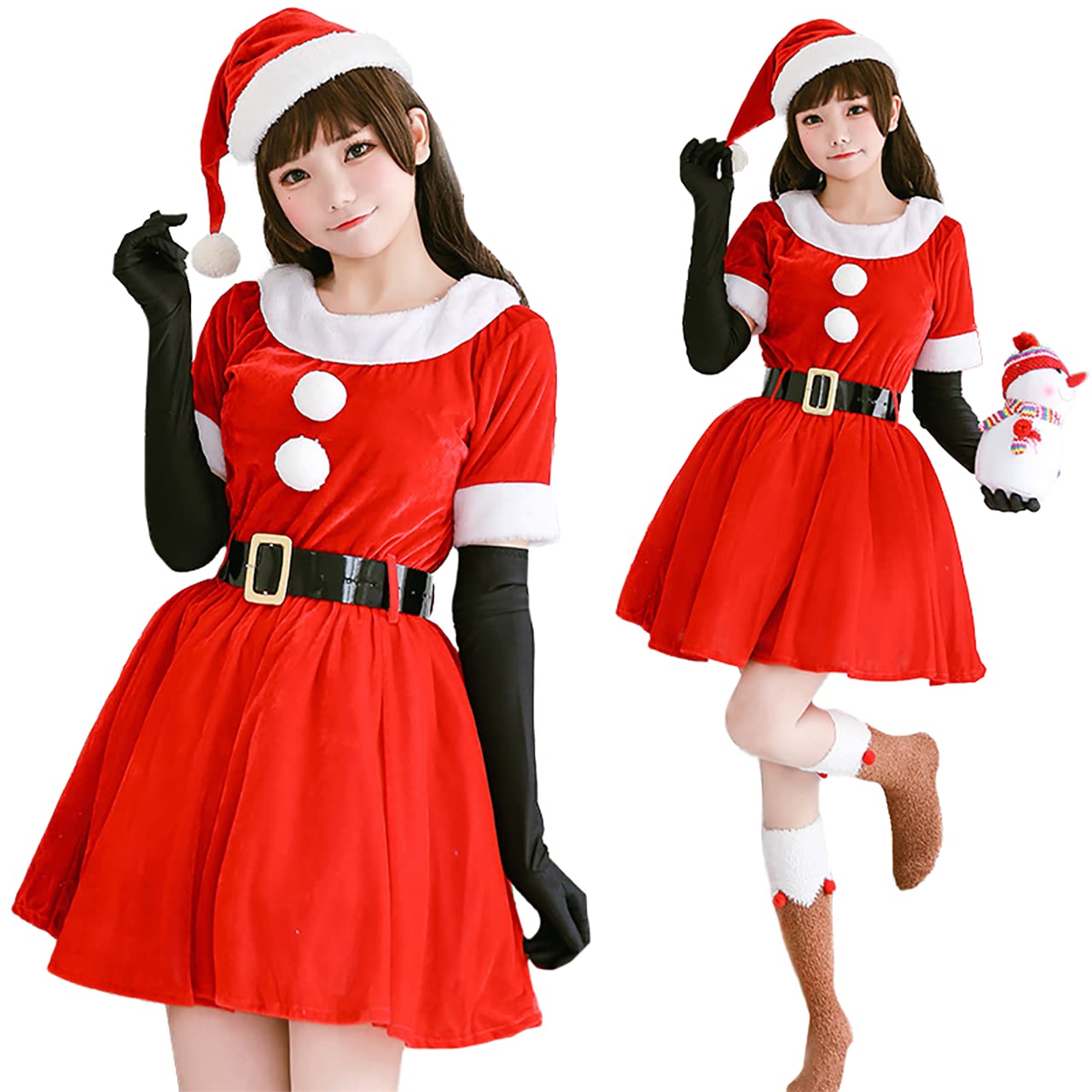

[Milky Time] Christmas Santa Cosplay, Classic Women s Santa Costume