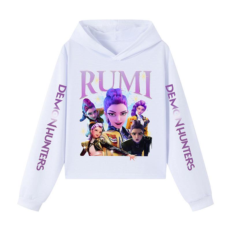 Kid s Loose Casual Pullover Hoodie KPop Demon Hunter Street Fashion Printed Top 110cm