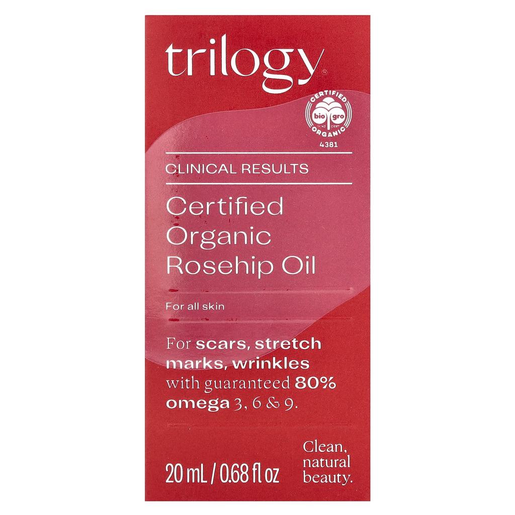 Certified Organic Rosehip Oil, 20 Ml (0.68 Fl Oz)