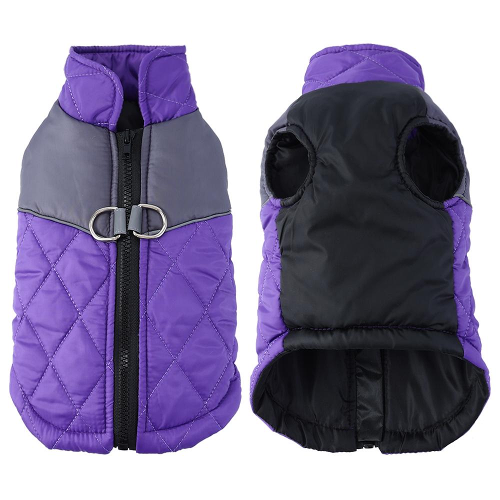 Winter Dog Jacket For Small Medium Dogs Cats Reflective Plaid Puppy Clothes With D-Ring Chihuahua Yorkies Waistcoat Pet Costumes