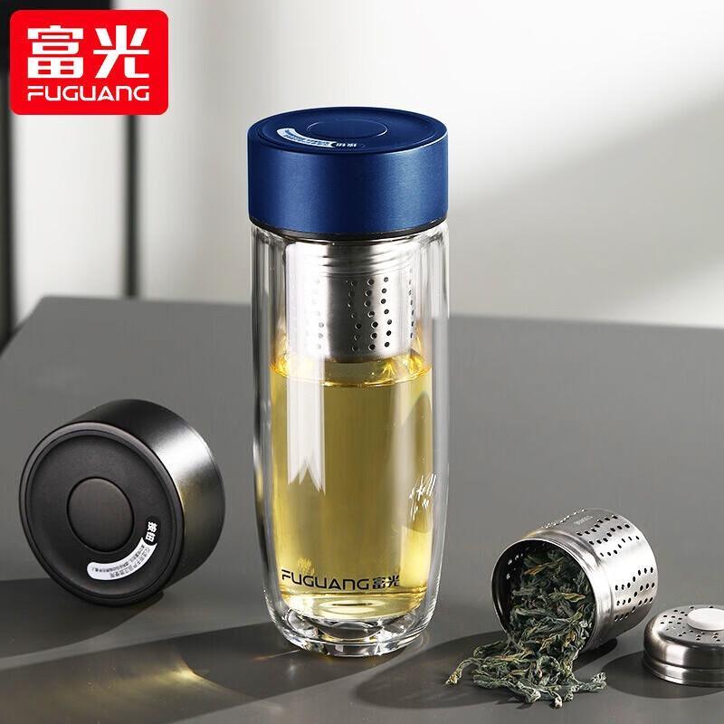 Fuguang Magnetic Lid Double-Layer Glass Tea Infuser Cup