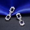 Royal Blue Zircon Oval Earrings Fashionable High-End Design Accessories for Banquets Personalized Simple Zircon
