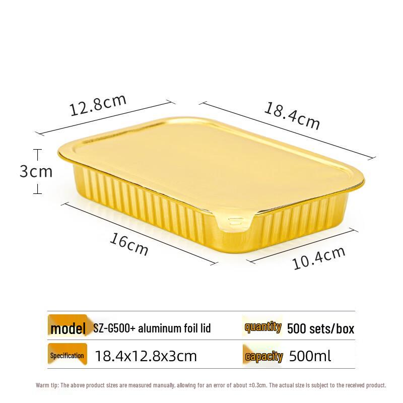 Shixun 500ml Square Aluminum Foil Containers with Lids