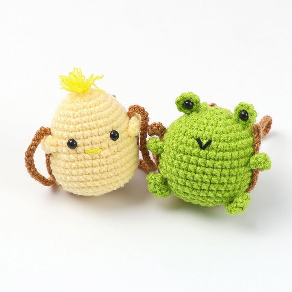 Hanging Accessories for Car Rearview Mirror Decor, Handmade Knitted-Frog