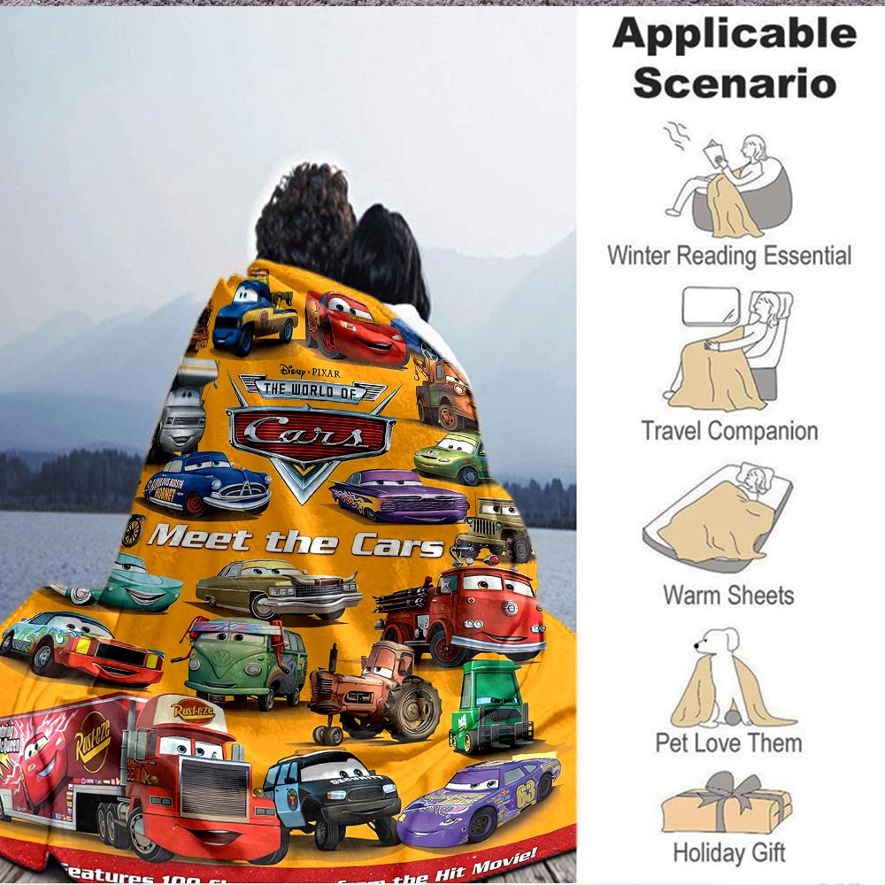 1Pc Cars Characters Showcase Blanket Soft And Comfortable Casual Warm Camping Travel Christmas Halloween Xmas Gift M924419