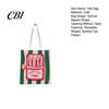 Durable Fabric School Bag Striped Canvas Tote, Sardine Can Pattern, Reusable Shopping Bag, Foldable Versatile Everyday Handbag Tote for Women Men Gym