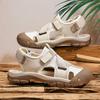 Summer Men Sandals Handmade Leather Hiking Outdoor Beach Shoes Fashion and Casual Sandals Men's Summer Shoes Sandals