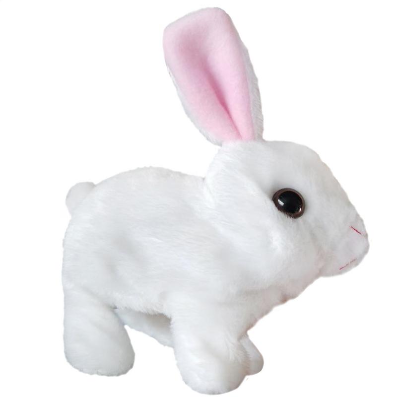 Realistic Bunny Interactive Plush Figure Toy Cute Stuffed Bunny Electronic Pet Realistic Rabbit Jumping Twitching Easter Gifts