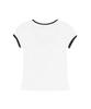 HIGH SCHOOL DISCO Puff Sleeve Dot Ribbon Short Sleeve T-Shirt White