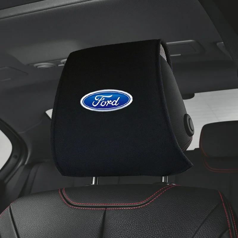 High-end Car Headrest Cover Auto Head Pillow Pillowcase Car Sticker For Ford Focus Fiesta EcoSport ESCORT Ranger Fusion Mondeo