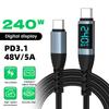 240W Super Fast Charging Type-C Cable, 0.5m To 2m USB Type-C Data Cable, Compatible with iPhone 15, 16, Samsung S24, S23, Huawei