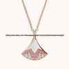 Baojia Rose Gold Necklace with Mother-of-Pearl and Pink Diamond Pendant for Women