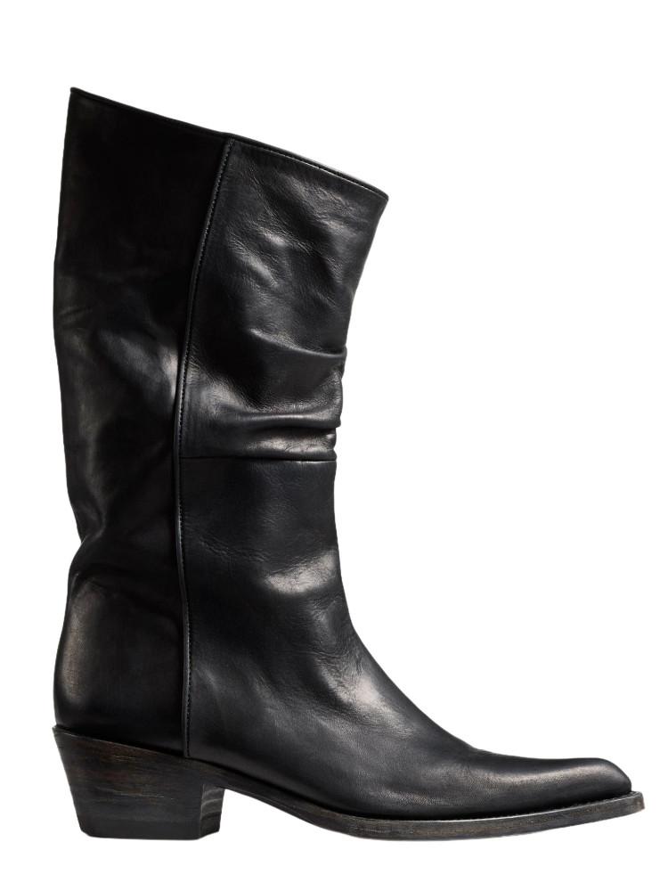 Autumn And Winter New Mid Length Pleated Women'S Boots With Pointed, Thick, Low Heel Casual Knight Boots 35-46 Calf Boots