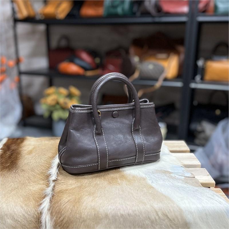 

Johnature Genuine Leather Mini Handbag Versatile Retro High-quality Soft Cowhide Women s Shoulder Bags кавовий