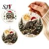 Tabletop Festive Ornament Christmas Raccoon Acrylic Ornament, Cute Animal Hanging Decor for Tree Whimsical Charm Desk, Holiday Home Decoration, Unique