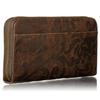 [VOICE] Italian Anna Rita Cowhide Lion Wallet for Men and Women, Elegant Traditional Floral Embossed Long Wallet, Holds 20 Cards Vertically, Gift