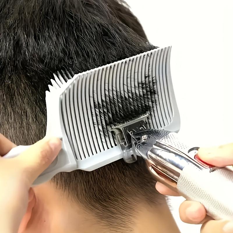 1pc Professional Heat-Resistant Fade Comb for Men - Flat-Top Haircutting Comb with Ergonomic Handle, Durable Plastic Design for Dry Hair Styling