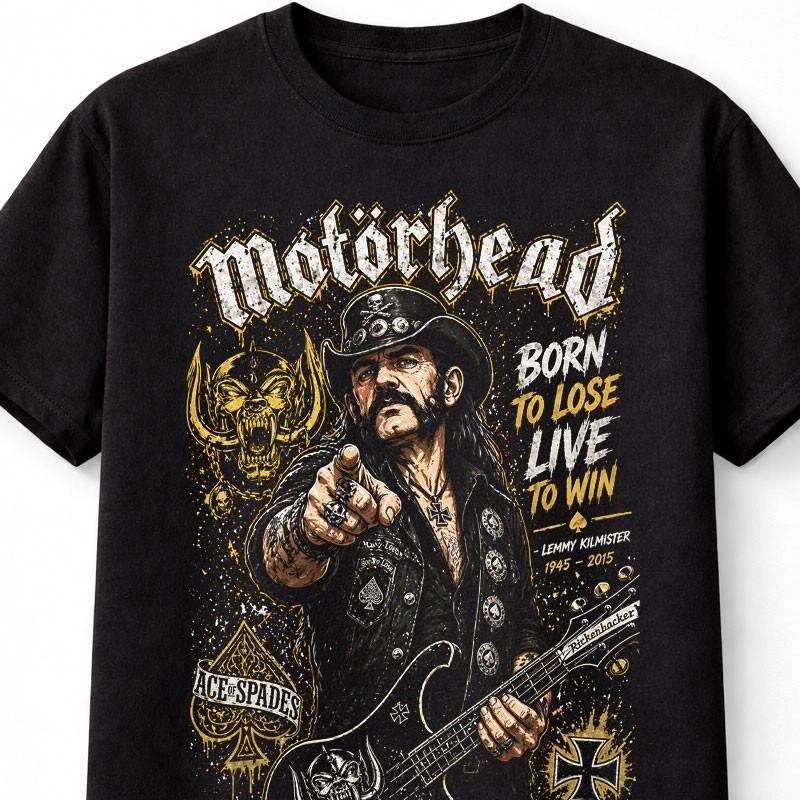 Motorhead Lemmy Born To Lose Graphic Tee Heavy Metal Unisex T Shirt