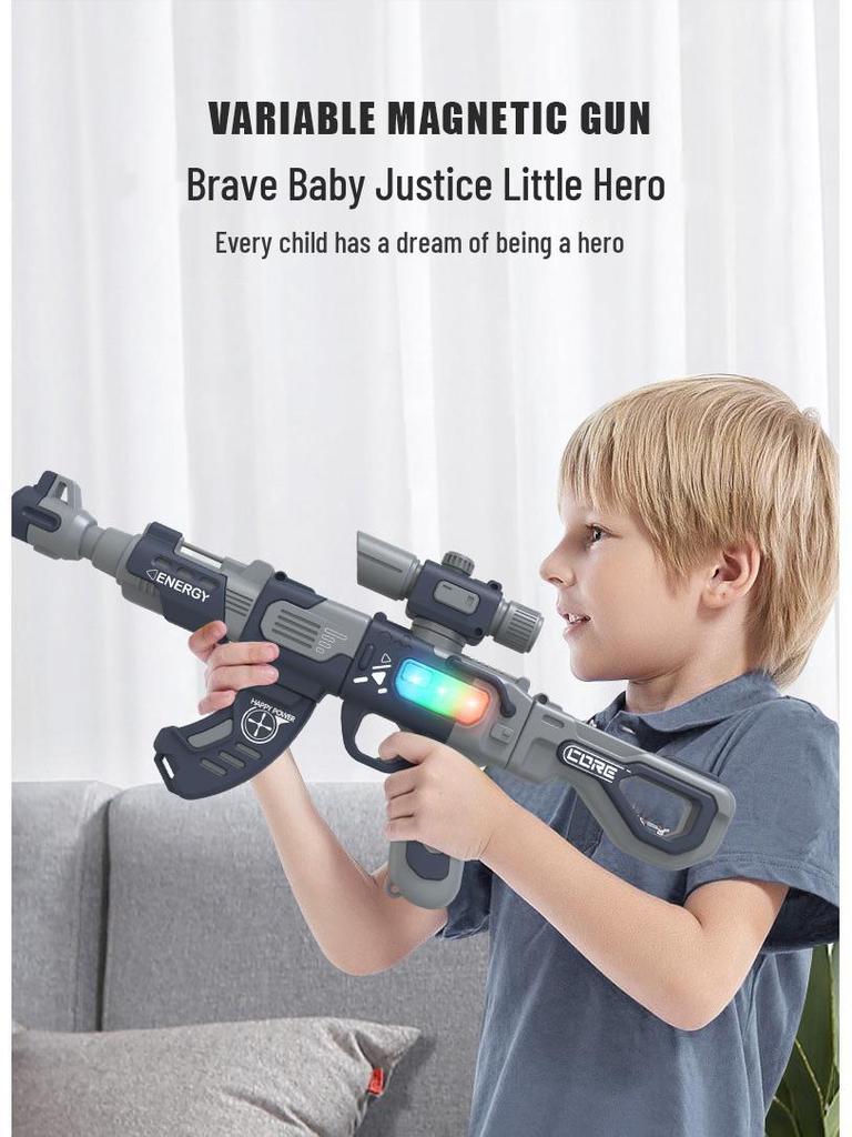 Magnetic Toy Gun with Creative Design and Electric Sound Effects, Ideal Children's Gift for June 1st Birthday.