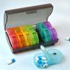 Portable Weekly 7 Days Pill Box Colorful Stackable 2 Times A Day Medicine Organizer Plastic Storage Box