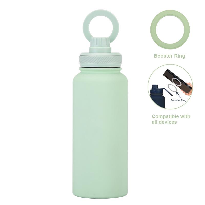 Mobile Phone Magnetic Bracket Water Cup Outdoor Large Capacity 1L Thermos Cup Stainless Steel Sports Kettle