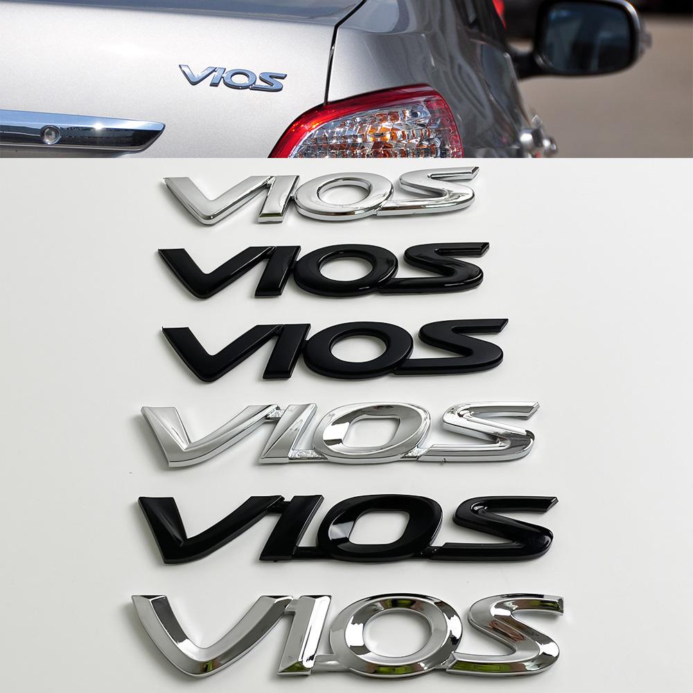 3D Chrome Toyota Vios Letter Emblem Badge Sticker for Toyota Vios XP150 XP40 XP90 Rear Trunk Decor Replacement