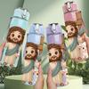 1PC Saint Lamb Religious Character Print 750ml Color Plastic Sports Water Bottle Leakproof Flip Straw Lid Suitable for Sports Office Home Use
