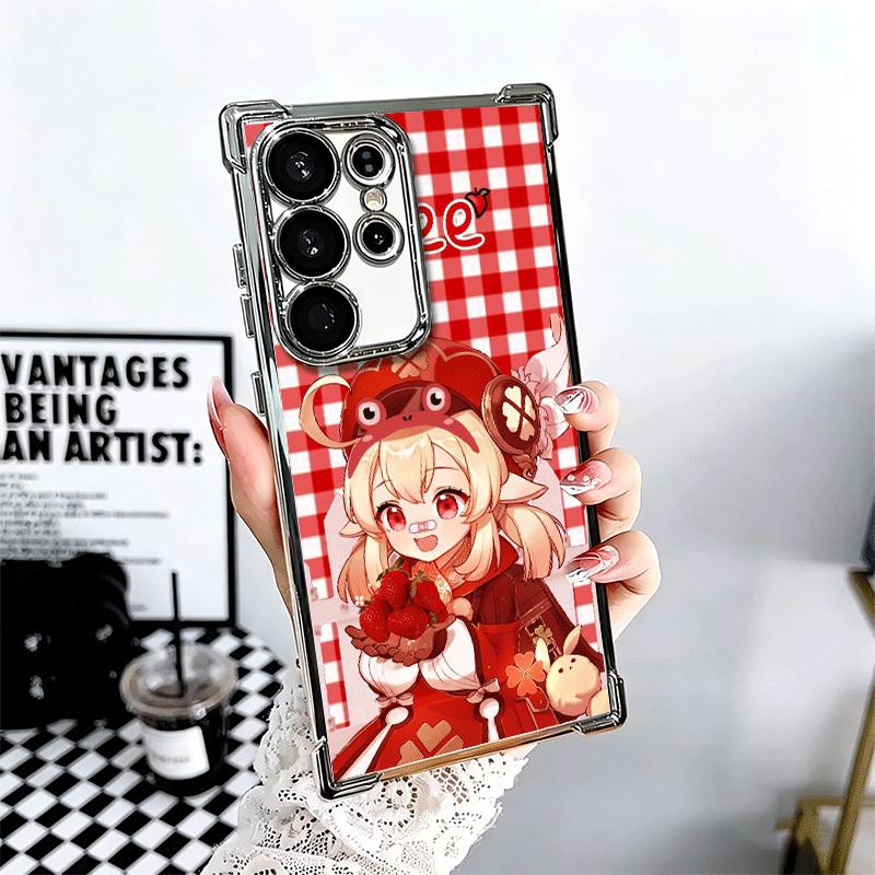

Genshin Impact Klee Plating Phone Case For Samsung Galaxy S24 S25 FE S26 Edge S23 Ultra S22 S21 Plus S20 Anti-Fall Airabag Cover Samsung S25 Plus