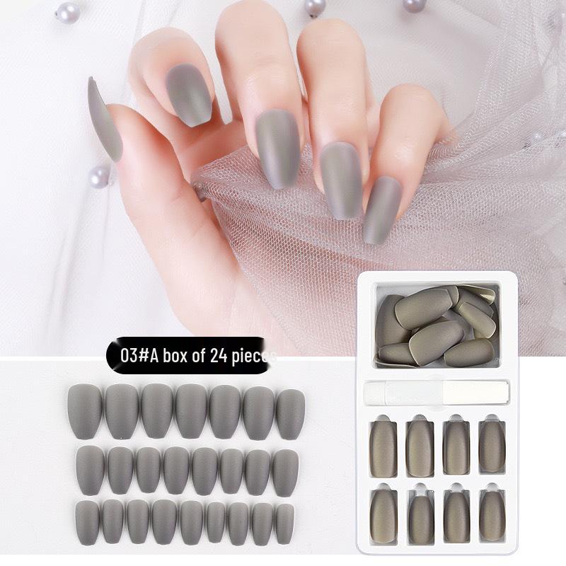 European & American Frosted Matte Press-On Ballet Nails