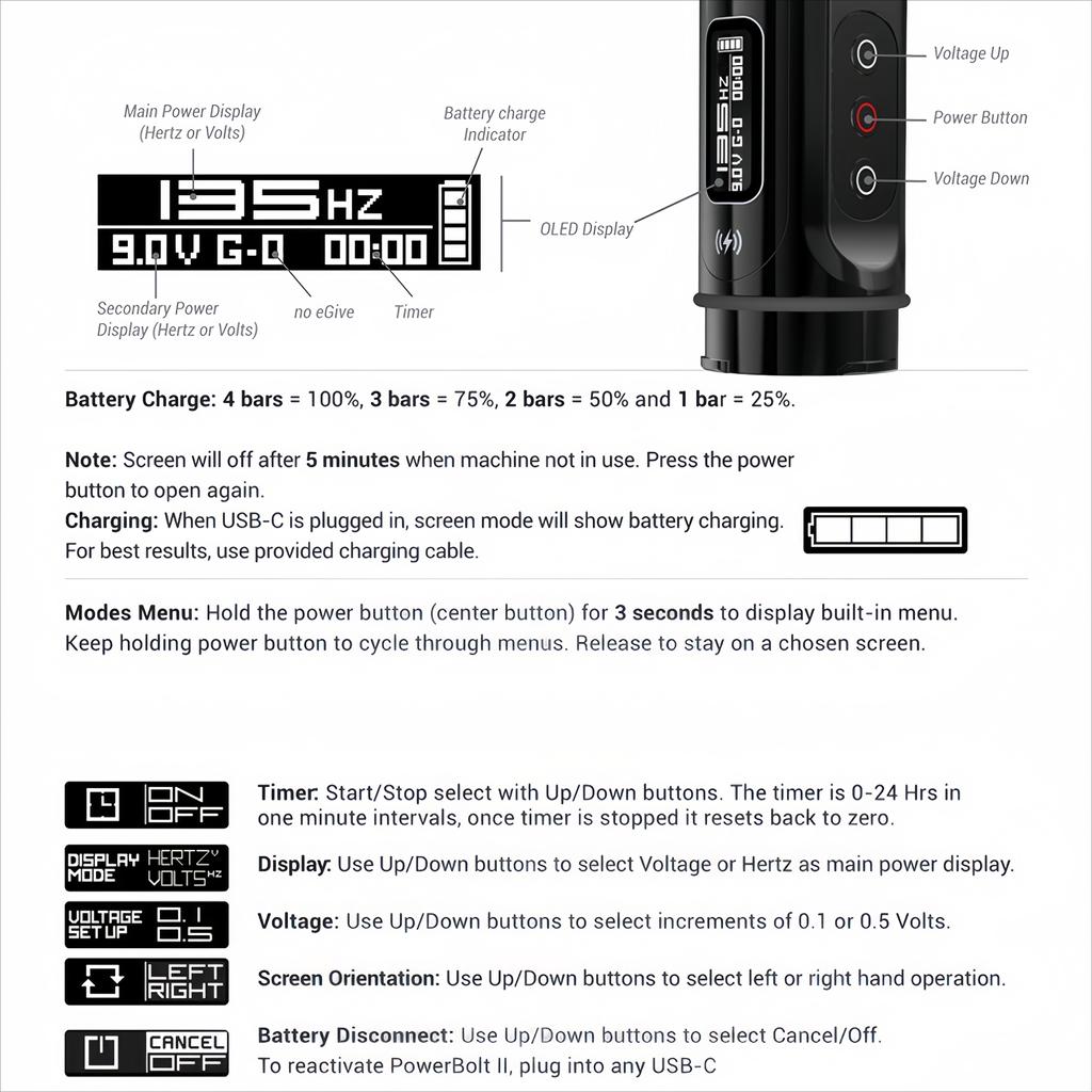 Wireless Tattoo Machine 4.0 Stroke 2000mAh Large Capacity Lithium Battery Tattoo Pen