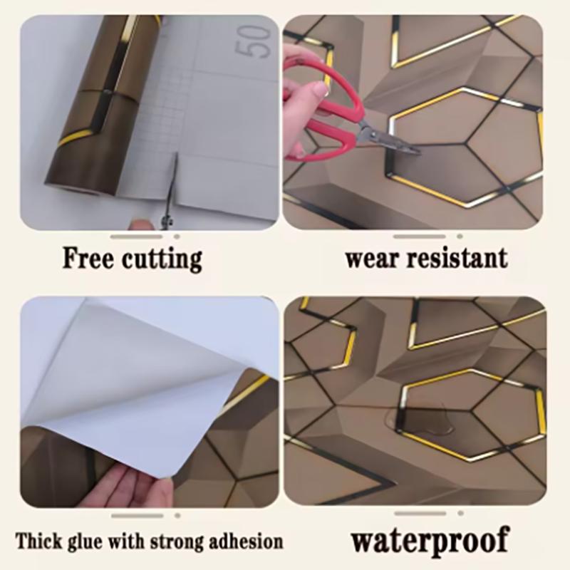 45cm geometric self-adhesive wallpaper decoration waterproof and stain resistant Ins style bedroom e-sports room wallpaper