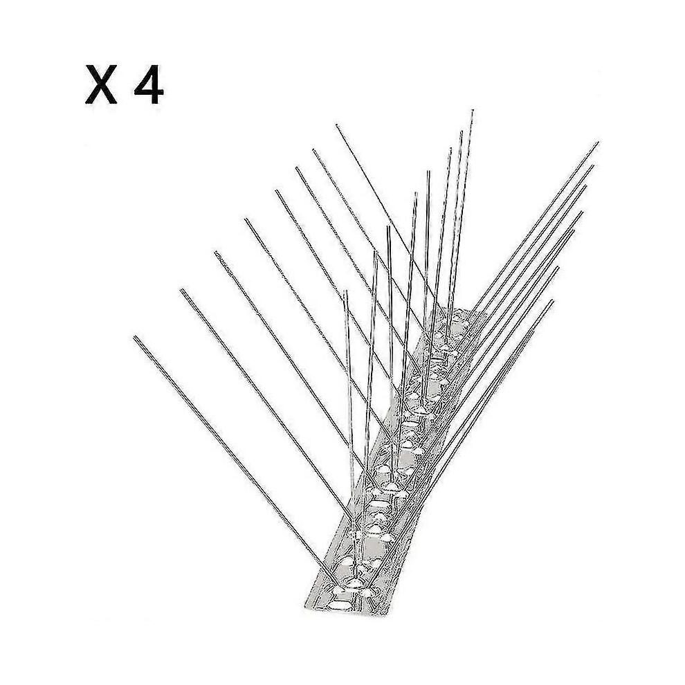 Stainless Steel Bird Spikes - 4 Pack - Anti-pigeon Repellent for Balcony Roofs & Windows