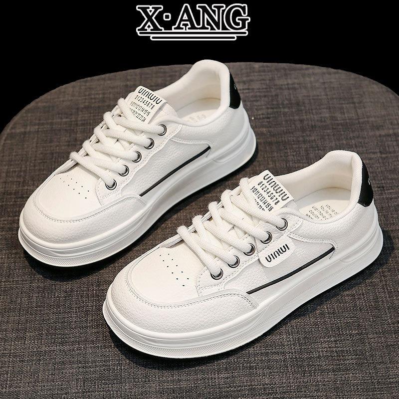 Leather platform white shoes children spring and summer new versatile lightweight breathable casual sports shoes board shoes women
