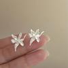 Exaggerated Metal Flowers Zircon Stud Earrings For Women Fashion Gold Color Hollow Round Temperament Earrings Zircon Party Gifts