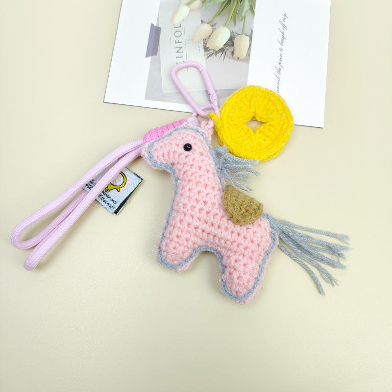 Handcrafted Wool Crochet Horse Keychain - Ideal for Bag Decoration or Event Gifts