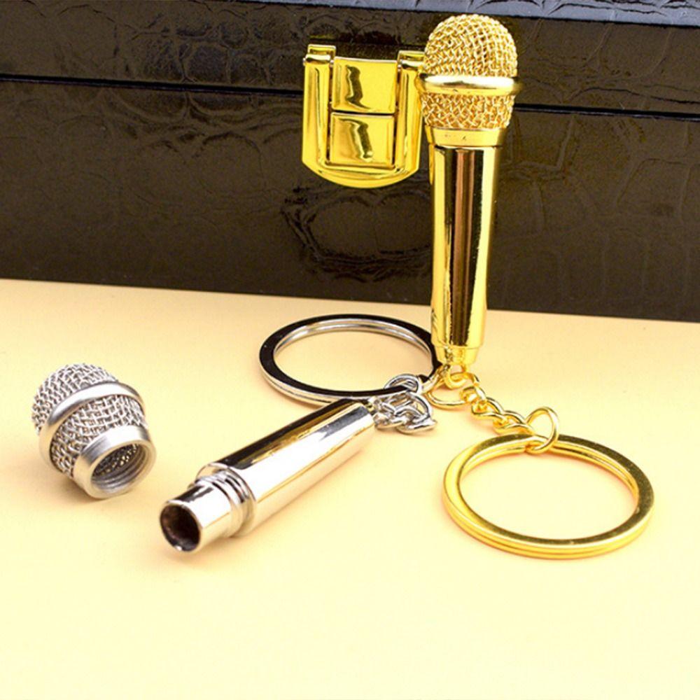 Creative Car Key Holder Fashion Pendent Key Chain Microphone Key Ring  Handbag Accessories