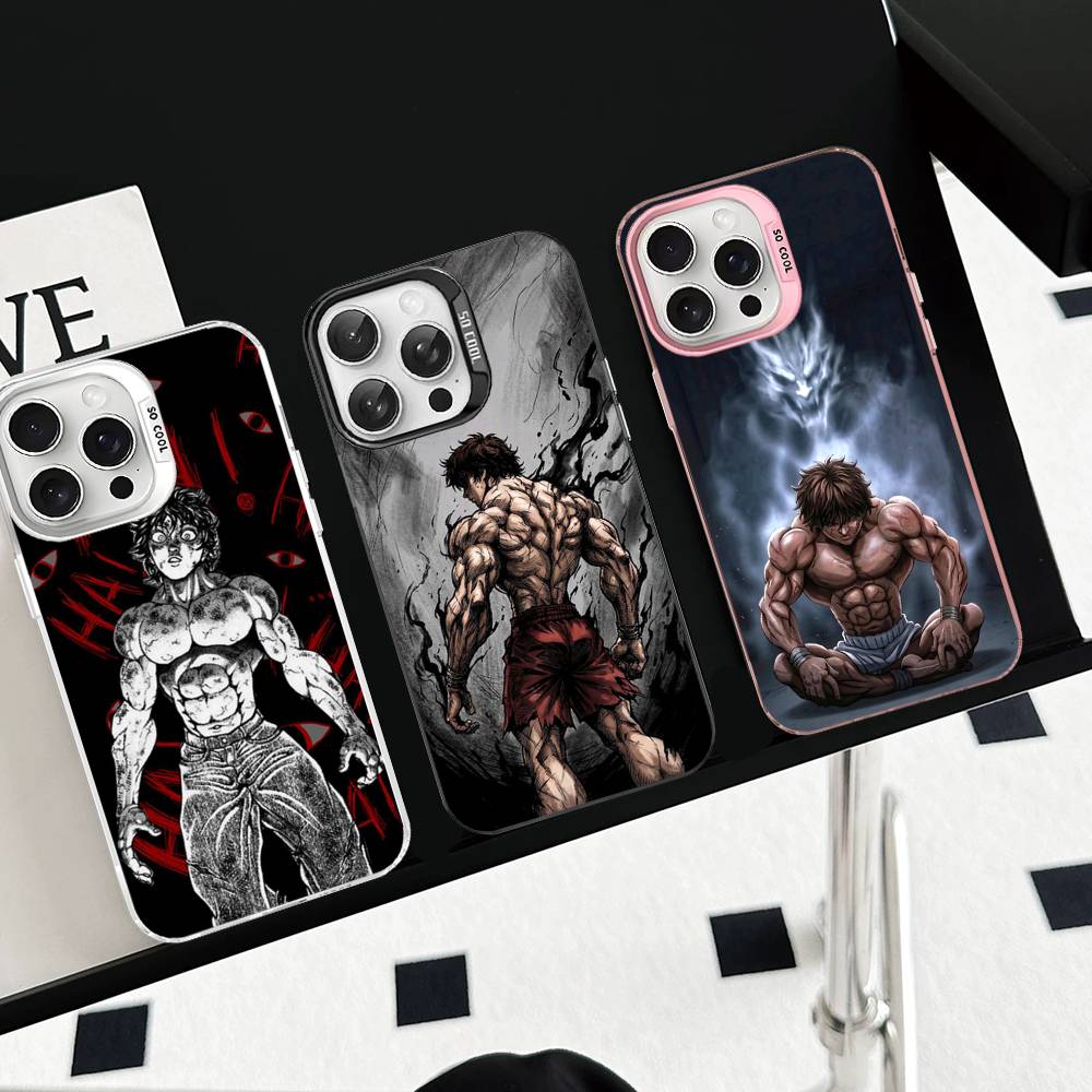 Cool B-Baki HanmaS Phone Case Color Silver Shell For lPhone 17 16 16e 15 14 13 12 11 Pro Max Plus