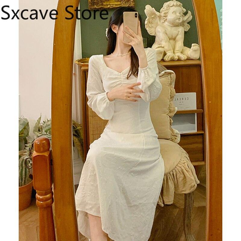 French Vintage White Dress Women 21 Autumn Casual Long Sleeve Evening Party Midi Dress Female Elegant One Piece Dress Korean Buy At A Low Prices On Joom E Commerce Platform French Vintage White Dress Women 21 Autumn Casual Long Sleeve Evening Party Midi Dress Female Elegant One Piece Dress Korean Buy At A Low Prices On Joom E Commerce Platform