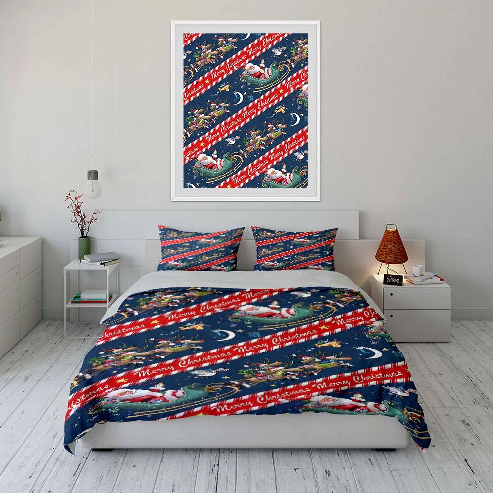 Santa, Reindeer, Sleigh Pattern. Bedding Sets Duvet Cover Sets Duvet Covers Pillowcases(1 * Duvet Cover 2 * Pillowcases Without Duvet Insert)