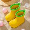 Solid Color Children's Rain Boots Outer Wear Thick-soled Medium Tube Non-slip Waterproof Simple Rain Shoes Outdoor Four-season Rubber Shoes