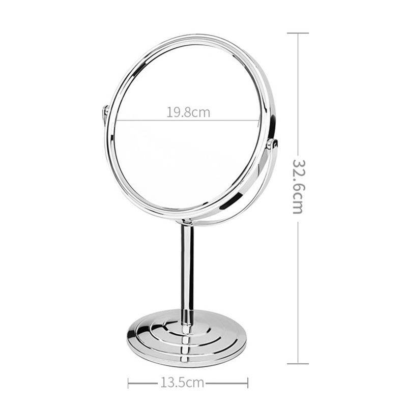 A44Z-Tabletop Mount Vanity Round Mirror Desktop Makeup Mirror Double Rotating Dressing Mirror Desktop Dressing Mirror
