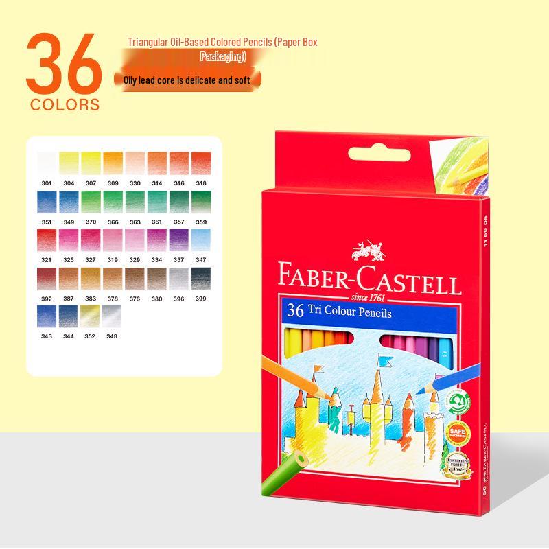 Faber-Castell Oil-Based Triangular Colored Pencils, 72 Colors for Art Students Colored Pencils