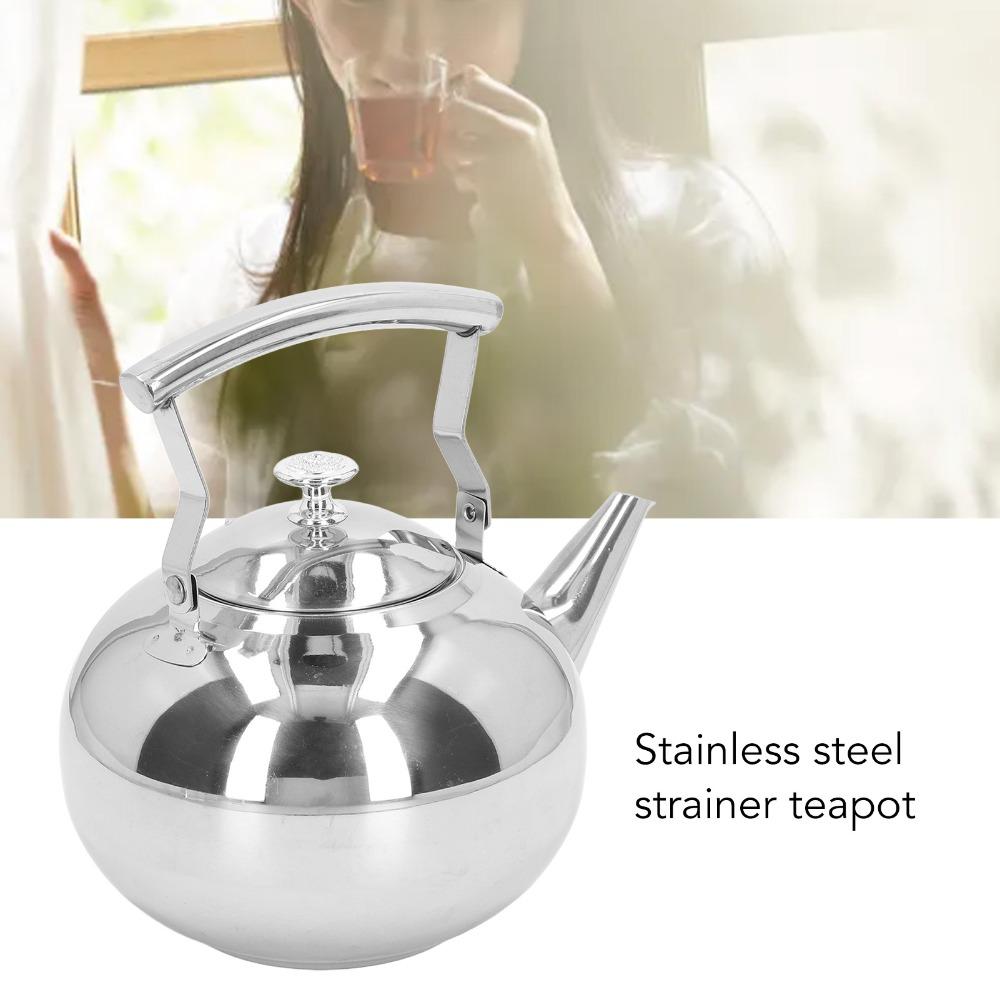 Removable Filter Stainless Steel Teapot Stovetop Compatible Table Serving Pot Home Use