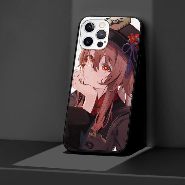 Puzdro pre Apple Iphone 11 13 12 Mini 14 Pro Max Xr 7 8 +Se 2020 Xs 6 6s Plus 5 5s Čierny silikónový kryt na telefón Genshin Impact
