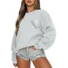 Women's Casual Fashion Round Neck Long Sleeve Sweatshirt With Pockets