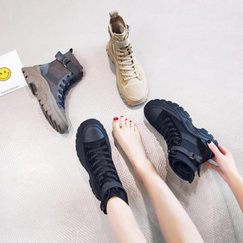 Women's Boots Autumn Three-color Motorcycle Thin Breathable Height-enhancing Short Boots