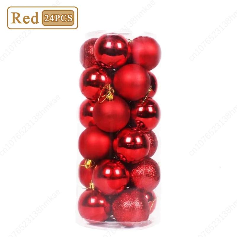 Christmas Tree Balls 3cm 24pcs Multicolor Ornaments Set Shatterproof Baubles Decoration for Xmas Tree Family Party Supplies